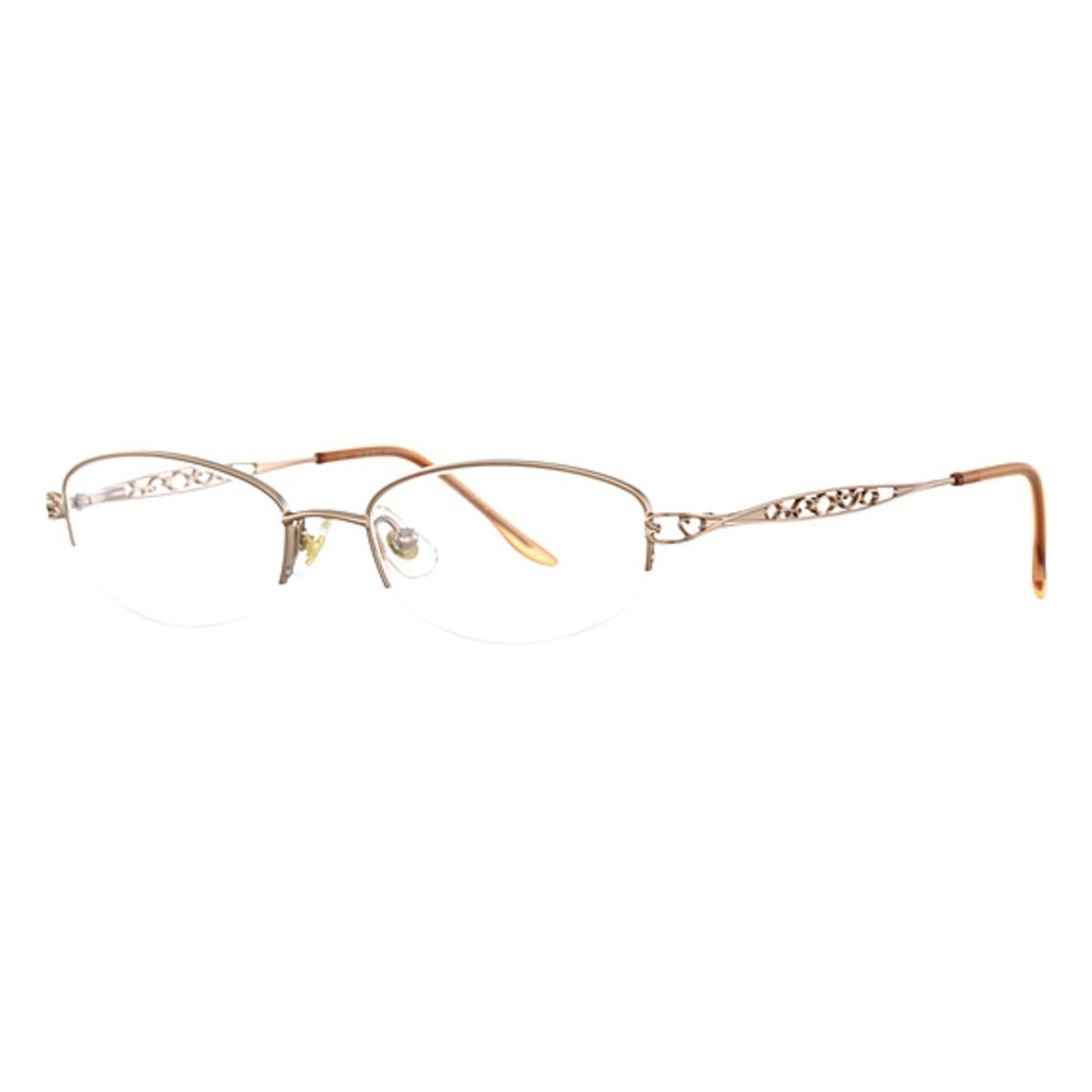 Marchon Tres Jolie 119 NUTMEG Eyeglasses Frames 50 17-135MM Oval FLORAL HALF RIM
